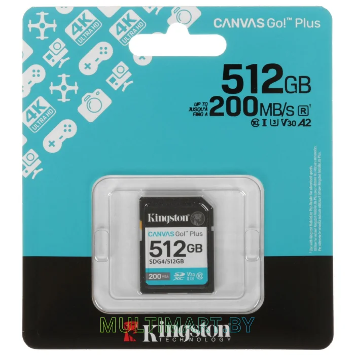 Карта памяти Kingston Canvas Go! Plus SDXC 512GB (SDG4/512GB)